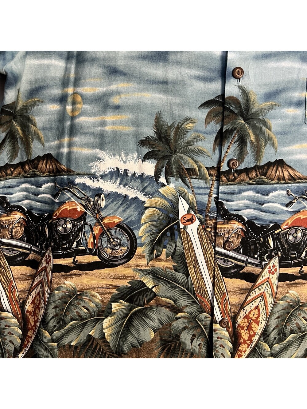 Vintage KY’S Hawaiian Shirt Mens XL Motorcycle Biker Surf Beach AOP